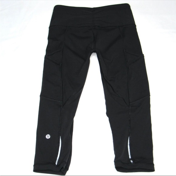 lululemon athletica Pants - Lululemon Capri ruched black leggings 16” size 8